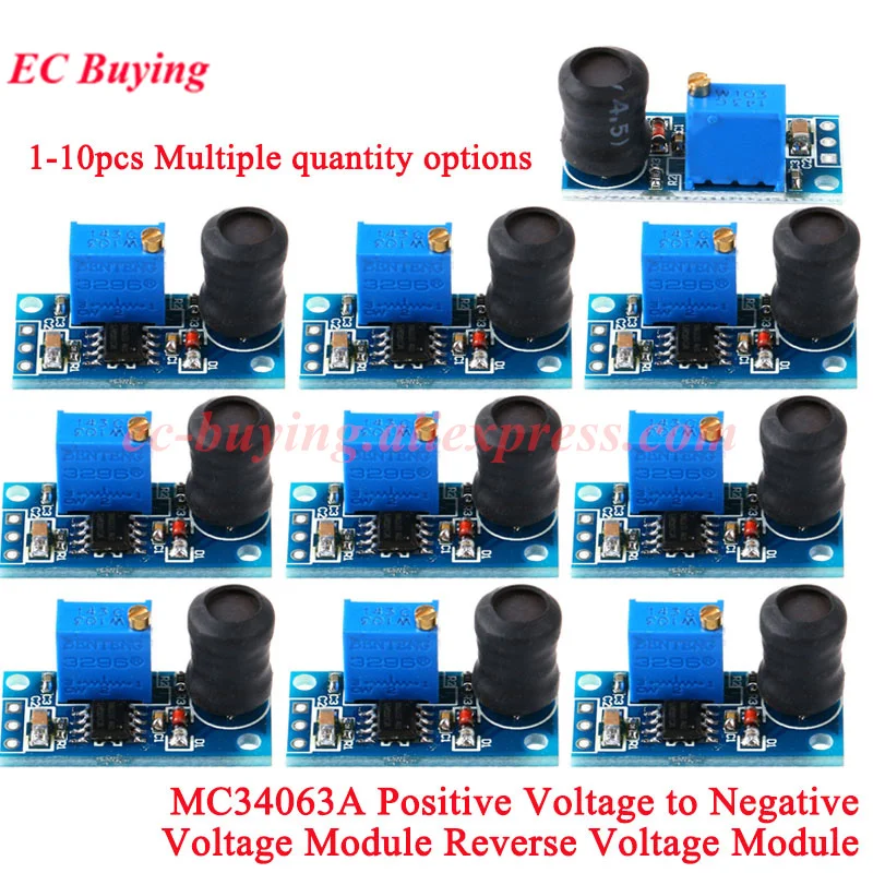 1-10Pcs MC34063A Positive Voltage Convert Negative Voltage Module DC-DC 3.6v-36v Reverse Voltage Module MC34063 Chip PCB Board