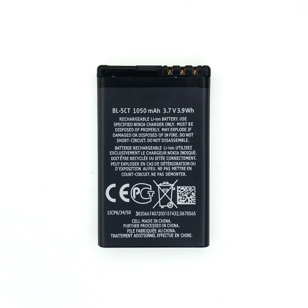 1050mAh BL-5CT BL5CT BL 5CT Rechargeable Phone Batteries For Nokia 3720C 5220XM 6303C 6730C C5 C5-00 C6-01 6030C 6303i Batteria