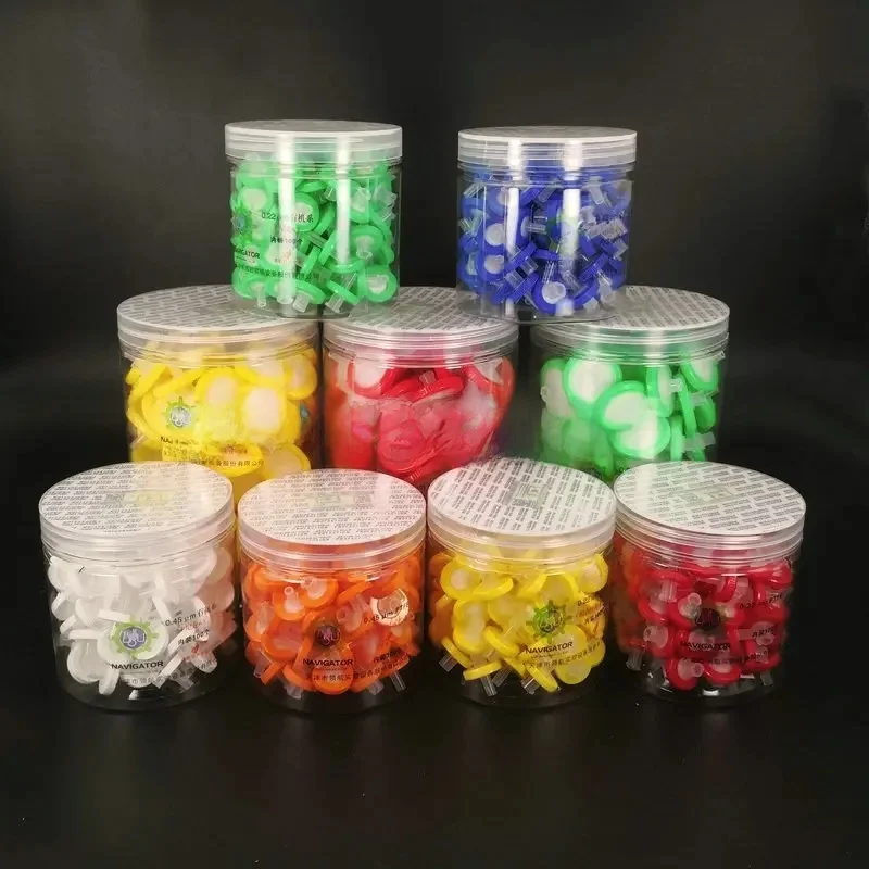 100 sztuk/pudło Laboratoryjny jednorazowy filtr strzykawkowy Nylon organiczny system wody PTFE 13/25mm 0.22um 0.45um — zdjęcie produktu 7