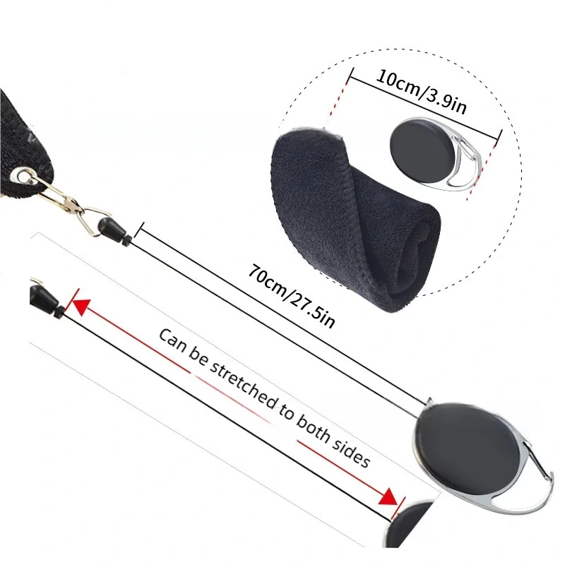 منشفة جولف من الألياف الدقيقة على الوجهين، خطاف تعليق مريح، منشفة نادي الجولف، ملحقات الجولف لرياضة الجولف واليوجا واللياقة البدنية في الهواء الطلق