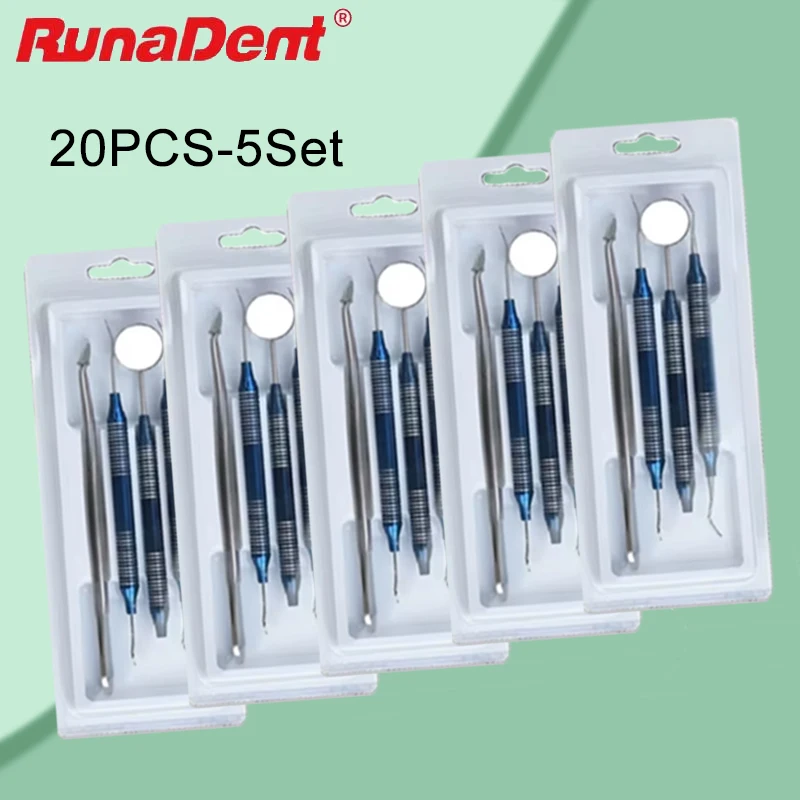 

Dental Scaler Kit Stainless Steel Plaque Remover Tartar Scraper Mirror Set Oral Care Tool for Home Use