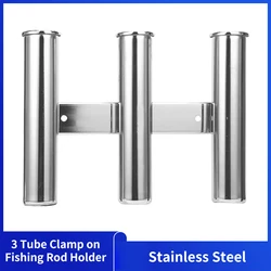Boat Accessories Outboard Motor Boat Stainless Steel Fishing Rod Holder Rack 3 Tube Marine Fishing Pod Accessories