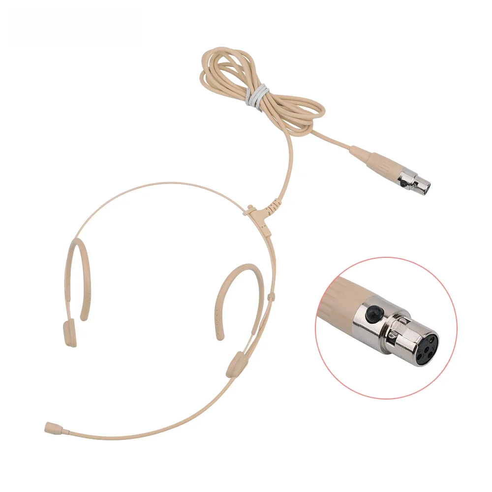 Wersja ulepszenia Elektretowy mikrofon pojemnościowy na głowę Podwójne wiszące ucho 4-pinowe XLR TA4F do zestawu Shure Body Pack Gruby kabel — zdjęcie produktu 7