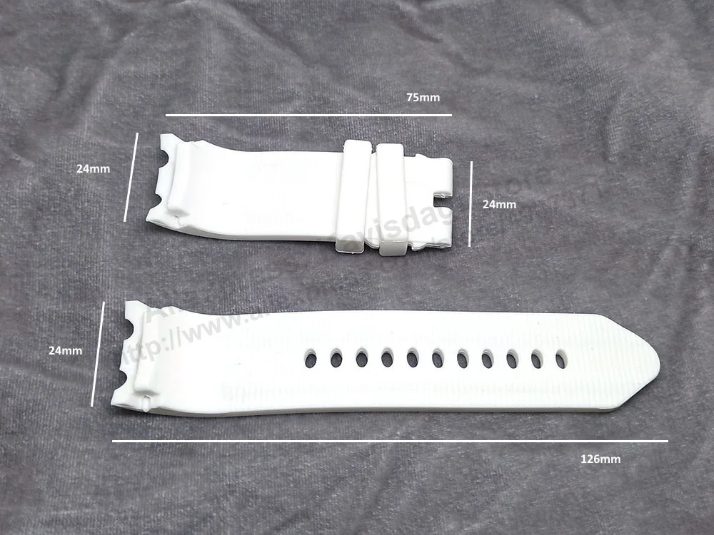 Fits/For Nautica BFD100 A15583G , N15567G , N15583G , A15567G  - 24mm White Rubber Silicone Replacement Watch Band Strap Belt