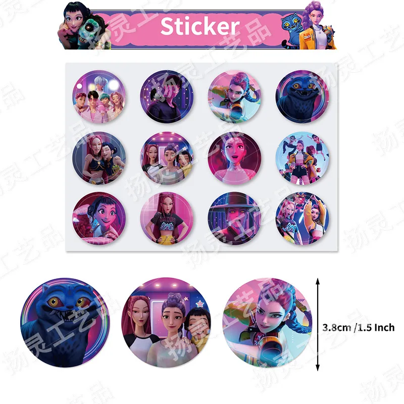 12Pcs Kpop Demon Hunters Invitation Cards - HUNTR/X Rumi Mira Zoey Birthday Party Greeting Cards Set, Anime Theme Event Supplies