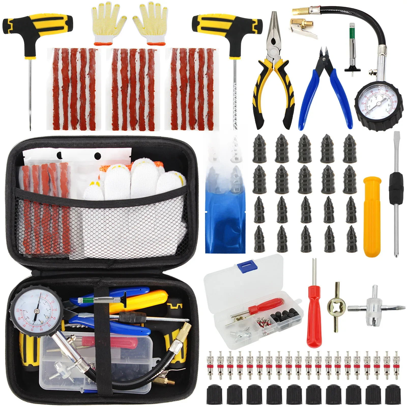 AliExpress Car Tire Repair Tool Kit Studding Set Auto Bike Puncture Plug Garage Needle Nose Pliers Vacuum Film