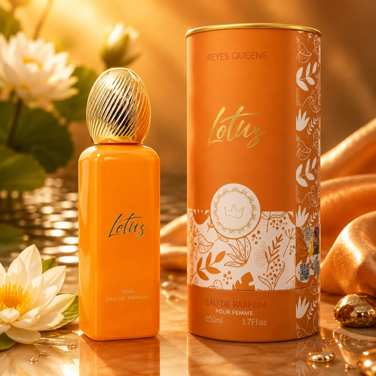 Image of Reyes Queens - Lotus 50ml. Femininer Duft mit süßen und cremigen Noten, sanften Blumendüften und einer warmen orientalischen Basis.