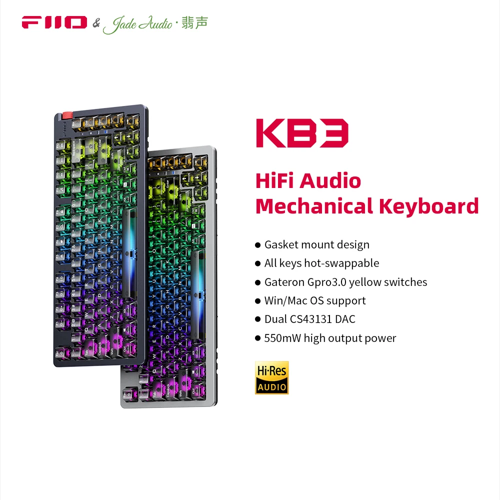 

FiiO/JadeAudio KB3 75% Mechnical Keyboard HIFI USB DAC for PC