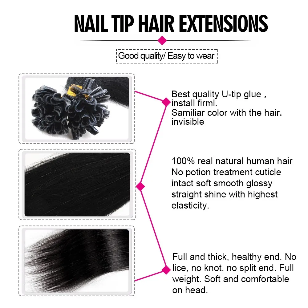 U Tip Hair Extensions 14-24\