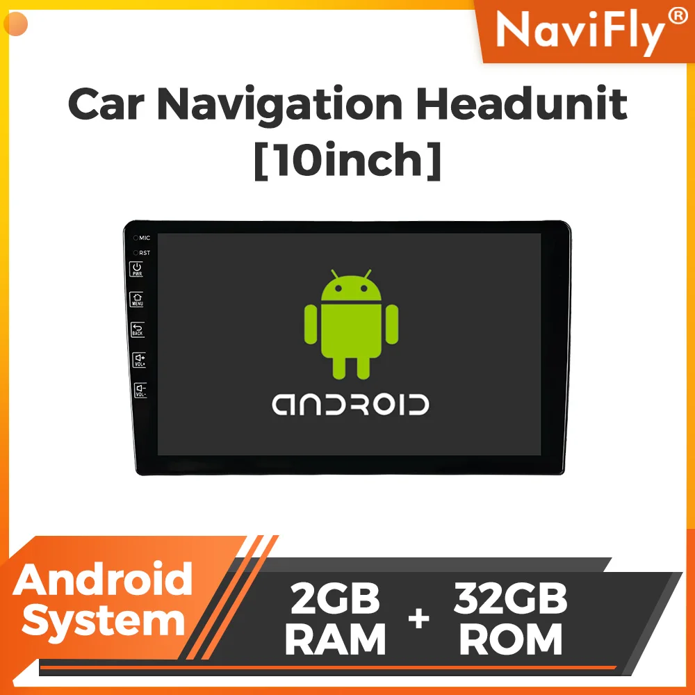 NAVIFLY نظام أندرويد 9/10 بوصة العالمي سيارة مشغل وسائط متعددة لفورد تويوتا هوندا شيفروليه راديو نظام تحديد المواقع واي فاي IPS شاشة تعمل باللمس #3