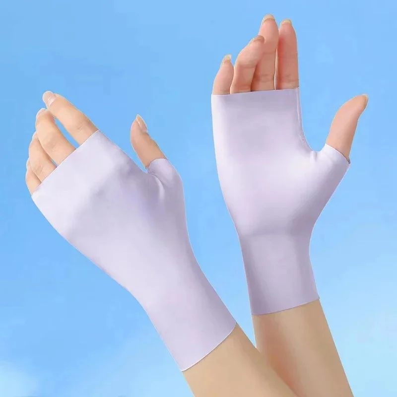 AliExpress Sunscreen Fingerless Gloves Summer Gloves For Driving Half Finger Mittens UV Protection Breathable Gloves Cycling Driving