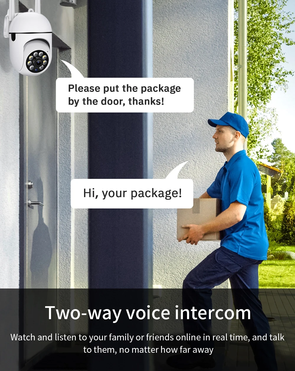 كاميرا لاسلكية 4MP WiFi 1080P HD إصدار ممتاز للاستخدام الداخلي والخارجي 360 درجة #3