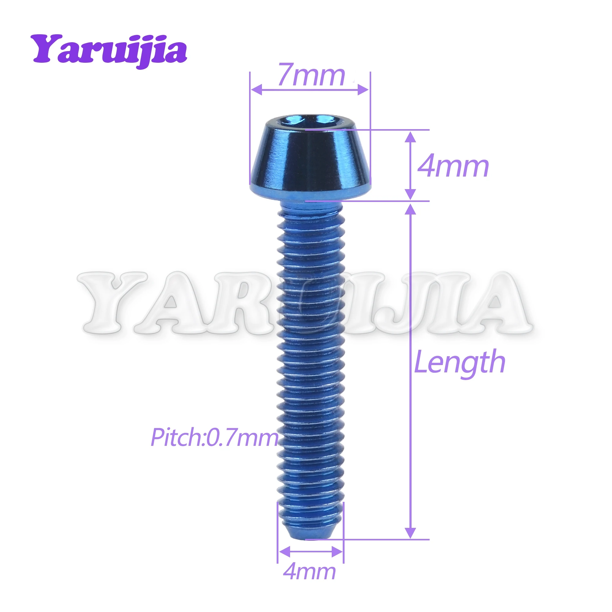 Yaruijia Titanium Bolts M4x8/12/15/20mm Allen Key DIN912 Taper Head Bolt Screw for Bicycle Thumb Shifter 6pcs