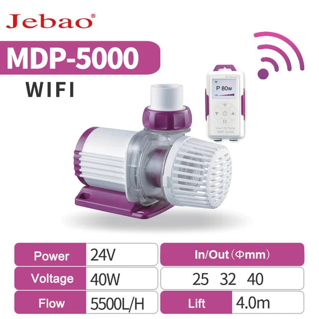 Jebao MDP DCS 2000-20000L/H DC-pomp, waterdispenser, golfmaker, inverter, onderwaterpomp met WiFi voor aquarium. - afbeelding 1