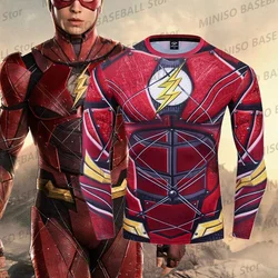 Nowy letni chłopiec Marvel Comics Superhero Flash Comics Top z długim rękawem Barry Allen 3D Printed Kids/Adult Casual Fashion Long Sleeve