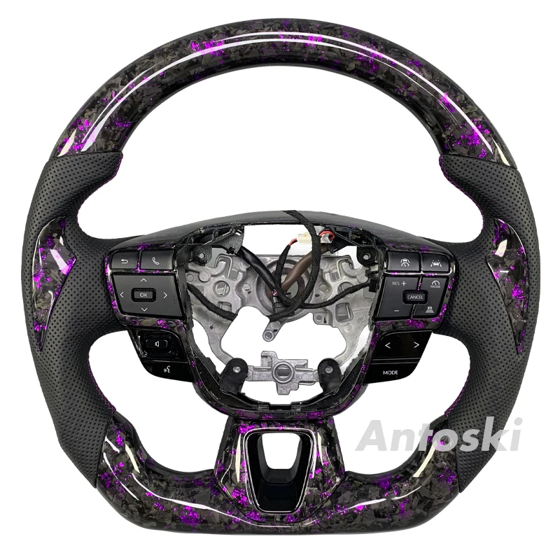 JDM racing car interior accessories forged carbon fiber steering wheel suitable for Toyota's 9th generation Camry Crown new gene