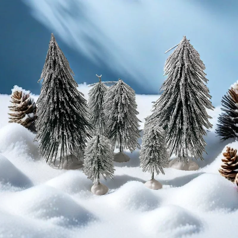 Décorations d'arbre de noël, Mini cryptage de sapin de neige, petit arbre de noël pour le nouvel an, fête de noël, ornements de Table pour la maison, cadeaux