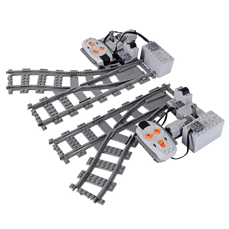 MOC City Train Rail Crossing Tracks Set Stud Gap Triple Switch Bricks Bouwstenen Technisch Enlighten Speelgoed voor kinderen - afbeelding 2