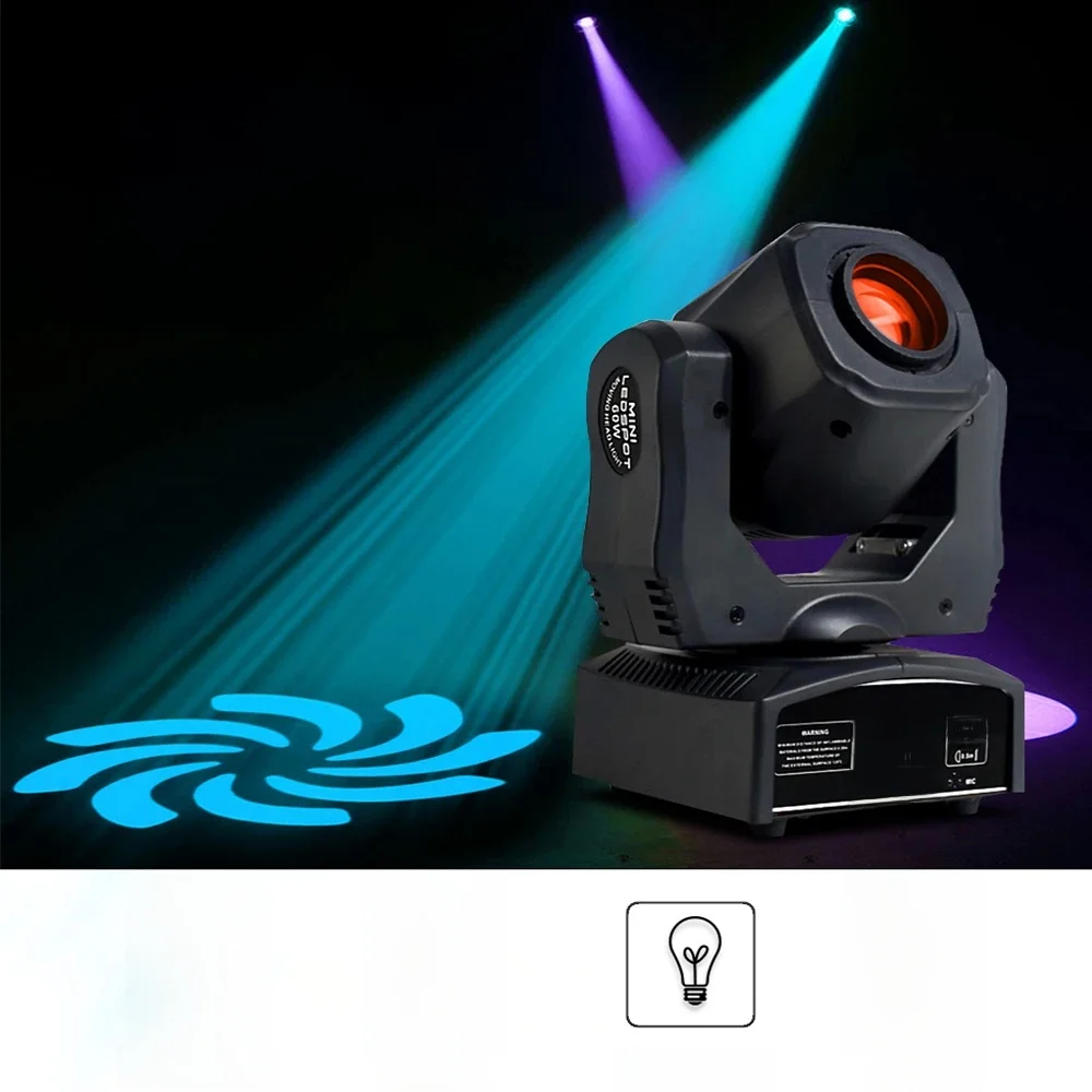 Projecteur Lyre à Tête Mobile de 14 à Yi, 60W, Contrôle Dmx, Son Security é, pour Éclairage de ixDJ