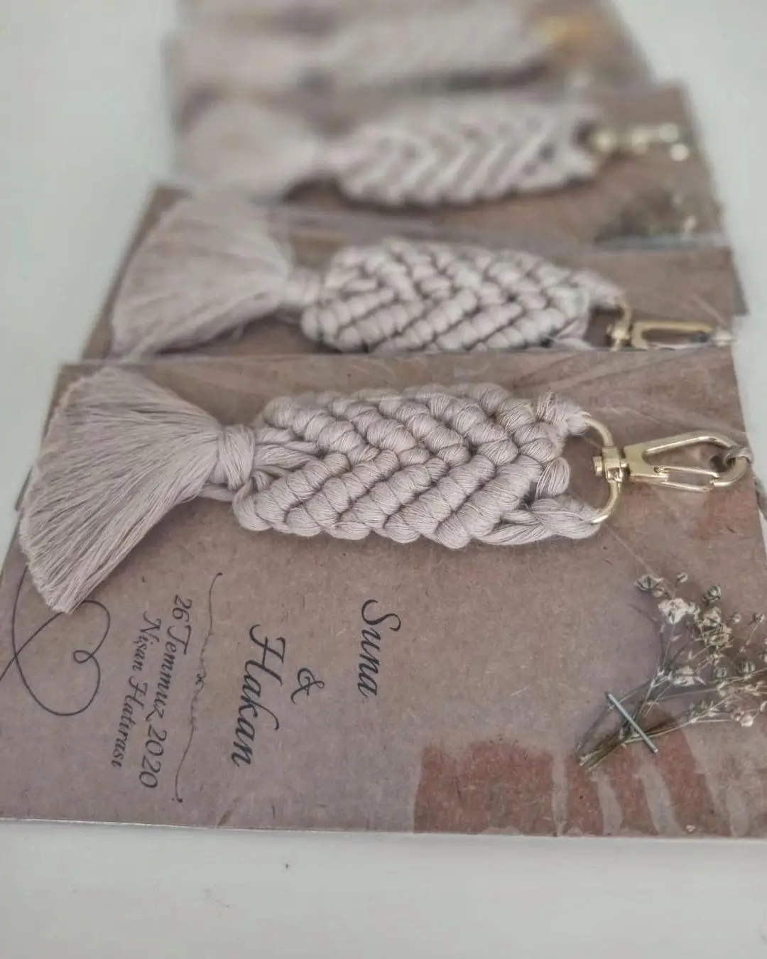 Macrame Keychain Engagement Wedding Birthday Henna Night Event Invitation Bachelorette Baby Shower Baptism Gift