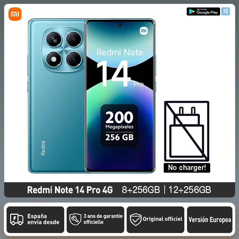 World Premiere Global Version Xiaomi Redmi Note 14 Pro 4G Smartphone 200MP AI Camera MediaTek Helio G100-Ultra 6.67