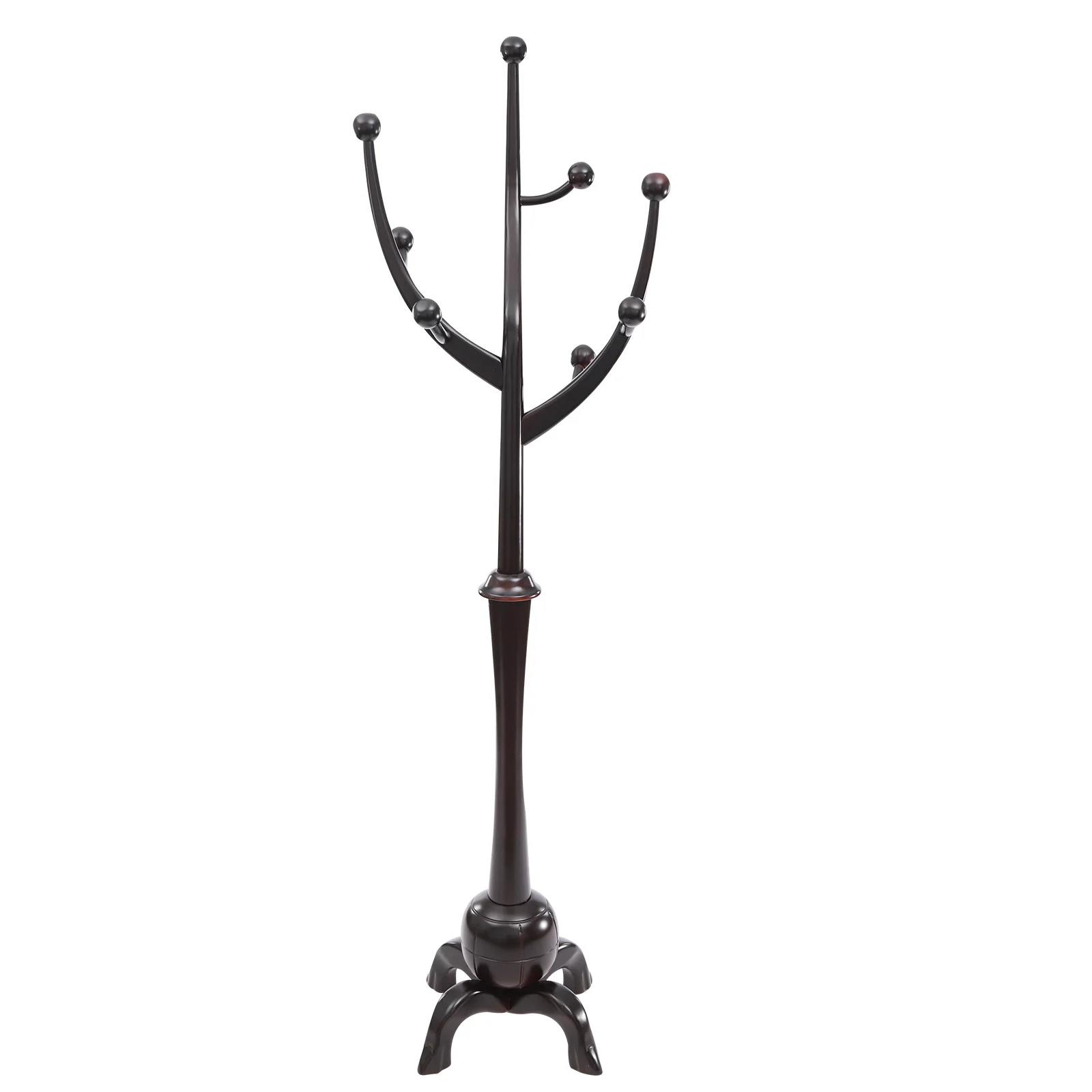 Freestanding Coat Rack, Wooden Clothes Rack, Clothes Rack Stand High Load Bearing Capacity for  Corridor, Foyer, Entrance Black