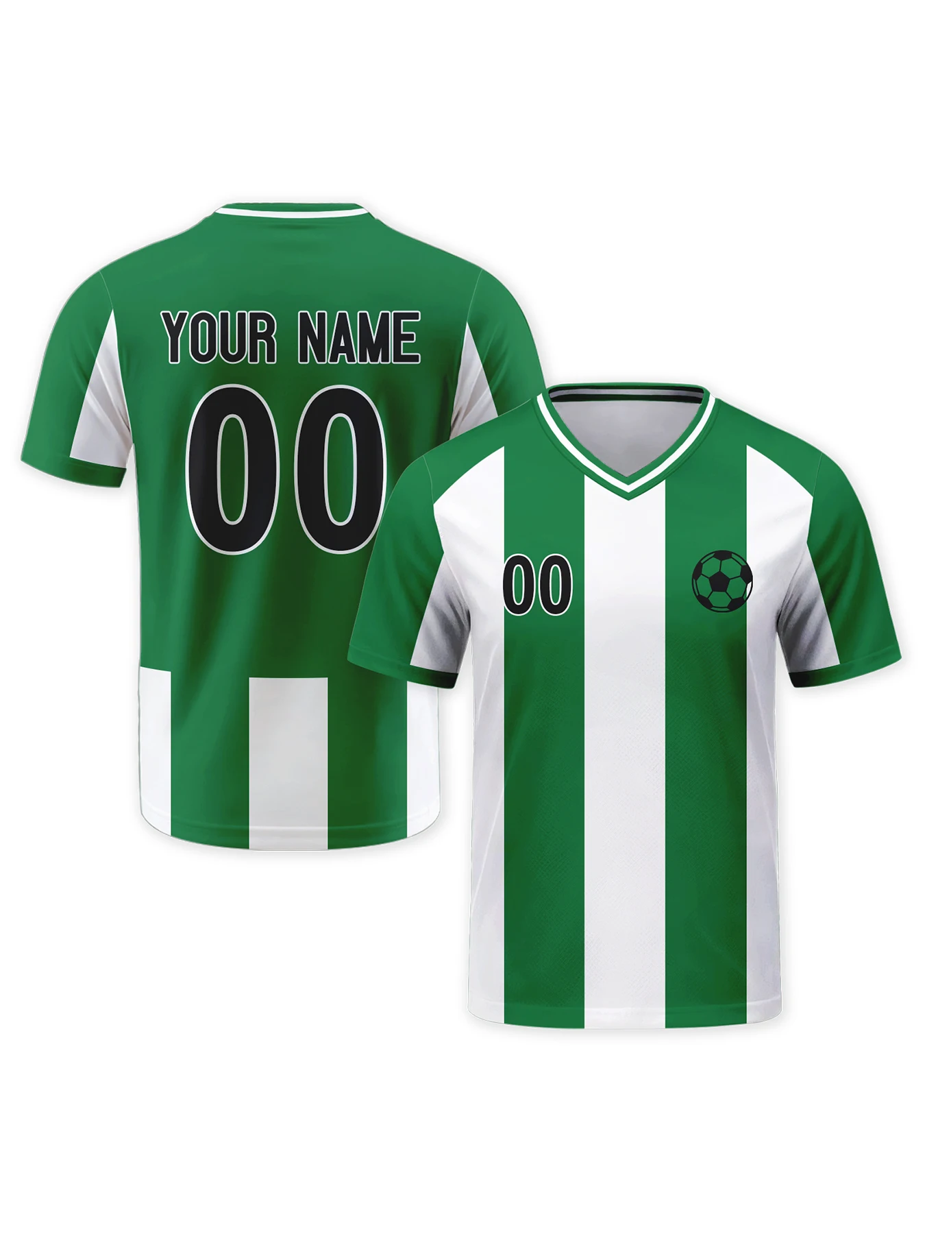 Custom Soccer Jersey with Logo Name Number, Personalized White Green Football Shirt, Soccer Team Shirts for Men Kids Women
