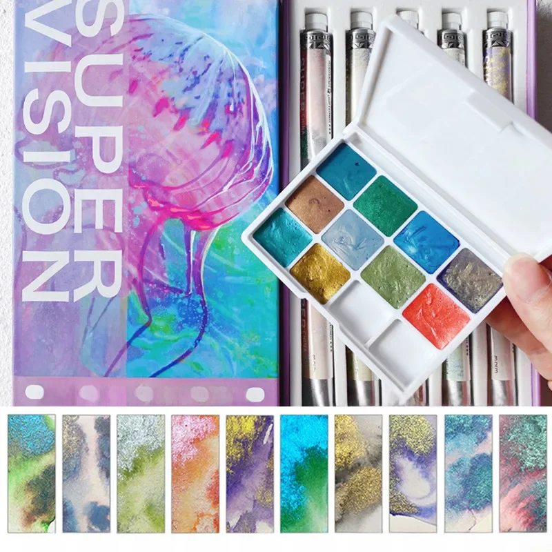 Nadzór Mica warstwowy Pigment akwarela 10 kolorów 1ML perłowy kameleon opady kolor mistrz akcesoria do malowania — zdjęcie produktu 6