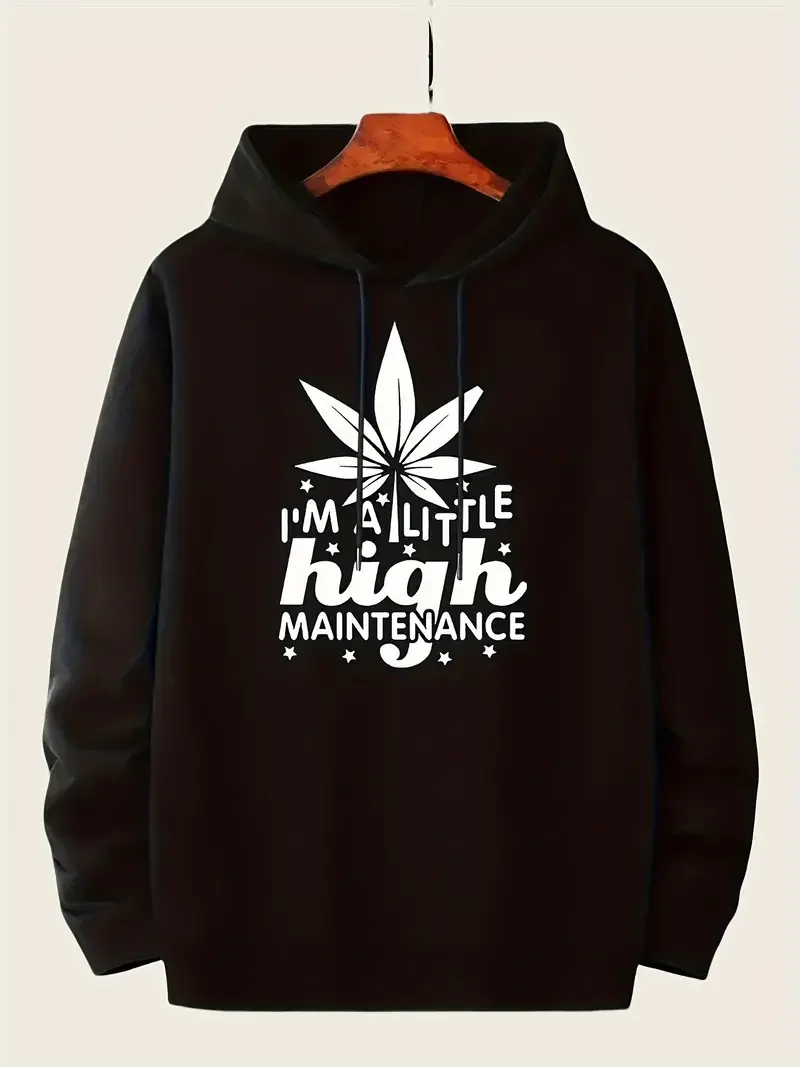 

New high quality hoodie for men, maple leaf print hoodie street fashion sportswear