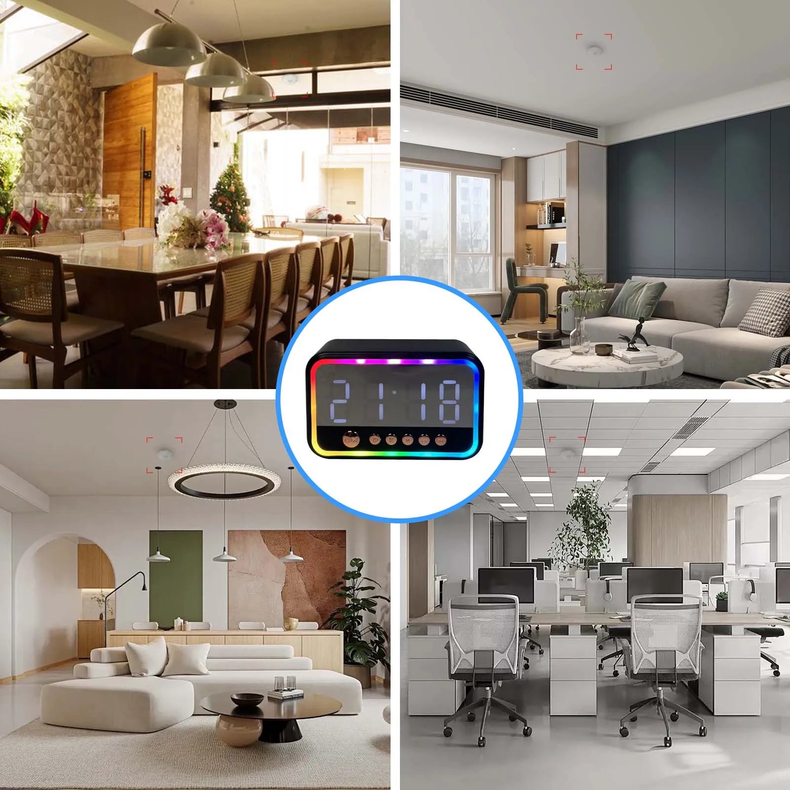 4K WiFi Clock Camera with Bluetooth Speaker, Motion Detection, Remote Viewing, Nanny Cam, Security Camera for Home Surveillance - Image 3