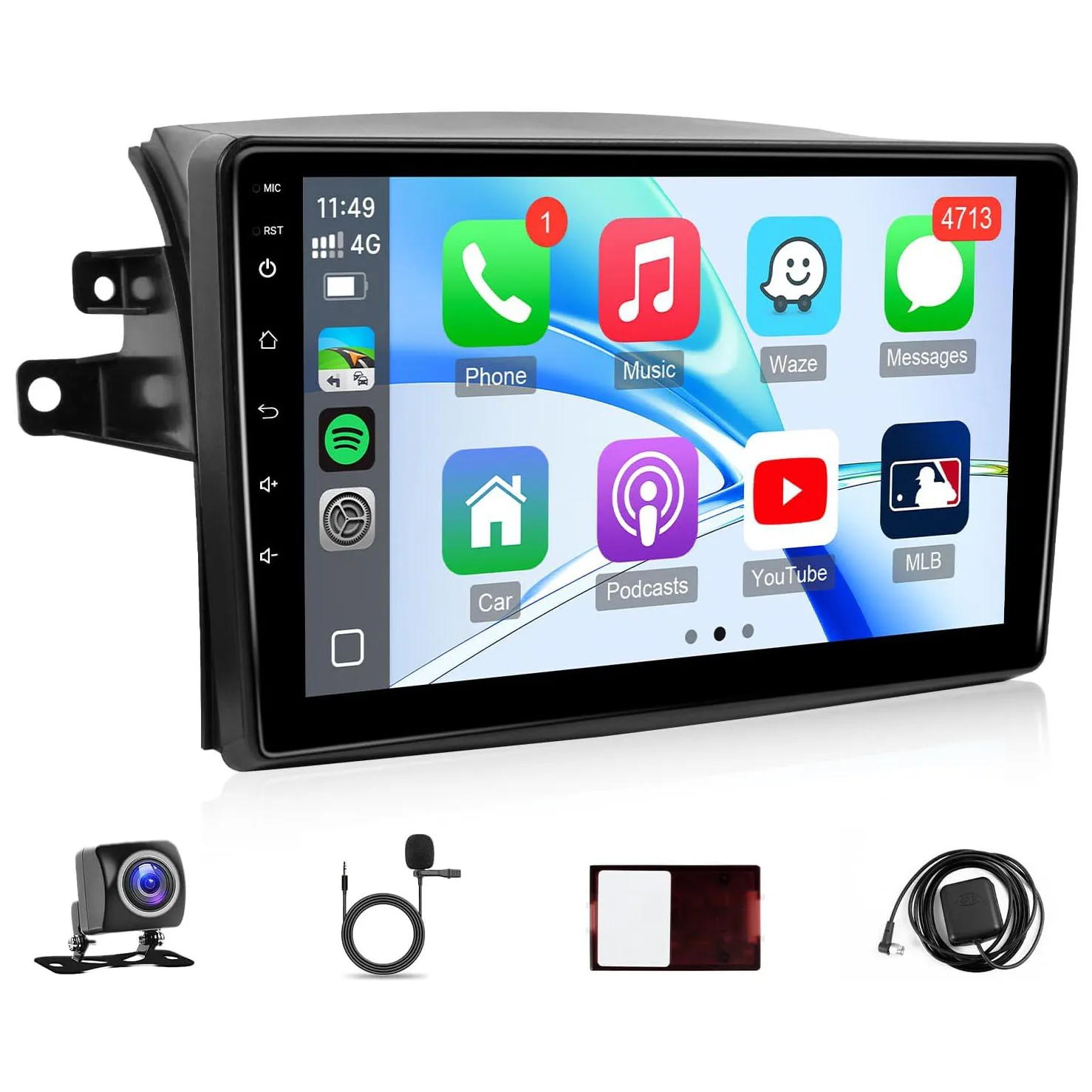 9 Inch IPS Touch Screen with Wireless Apple Carplay Android Auto, Upgraded Car Radio for Toyota Sienna with In-dash GPS BT WiFi