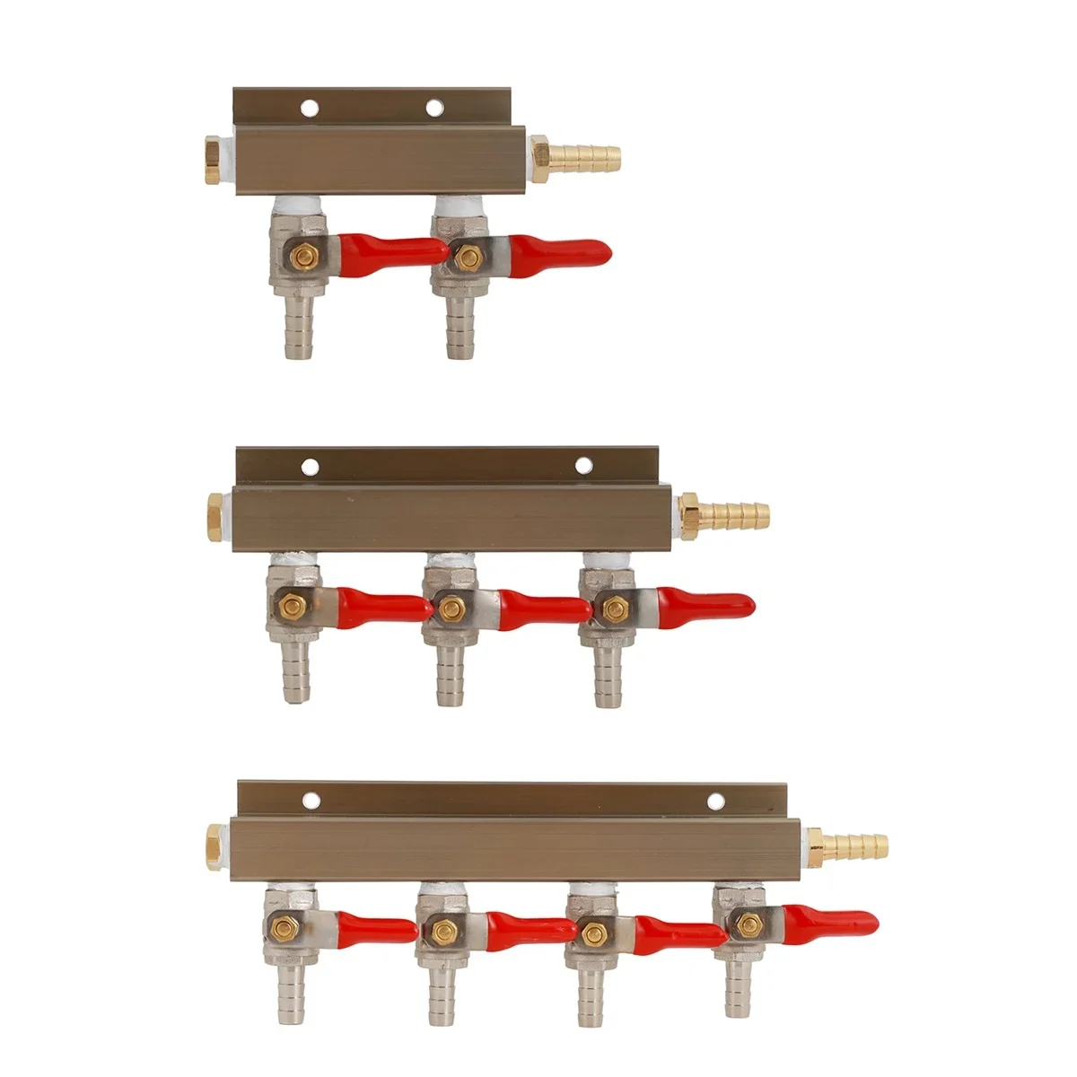 Répartiteur de collecteur de gaz de distributeur d'air de CO2, robinet à bille barbelé avec clapet anti-retour, entrée barbelée de 5/16 po, brassage à domicile Kegging, 5/16 po, 8mm