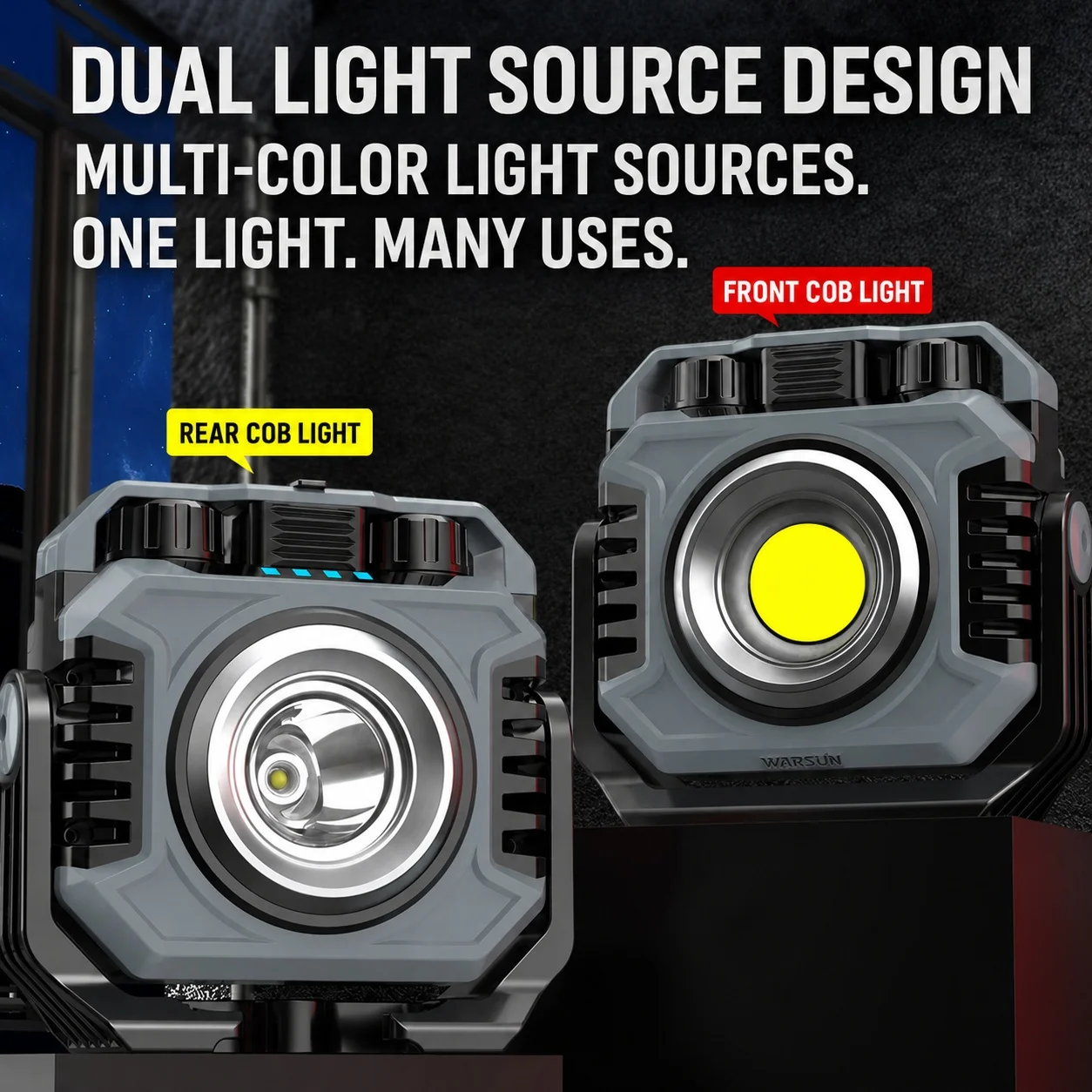WARSUN 786 Rechargeable LED Work Light Super Bright Magnetic Flashlight for Car Repair Outdoor Emergency Lighting