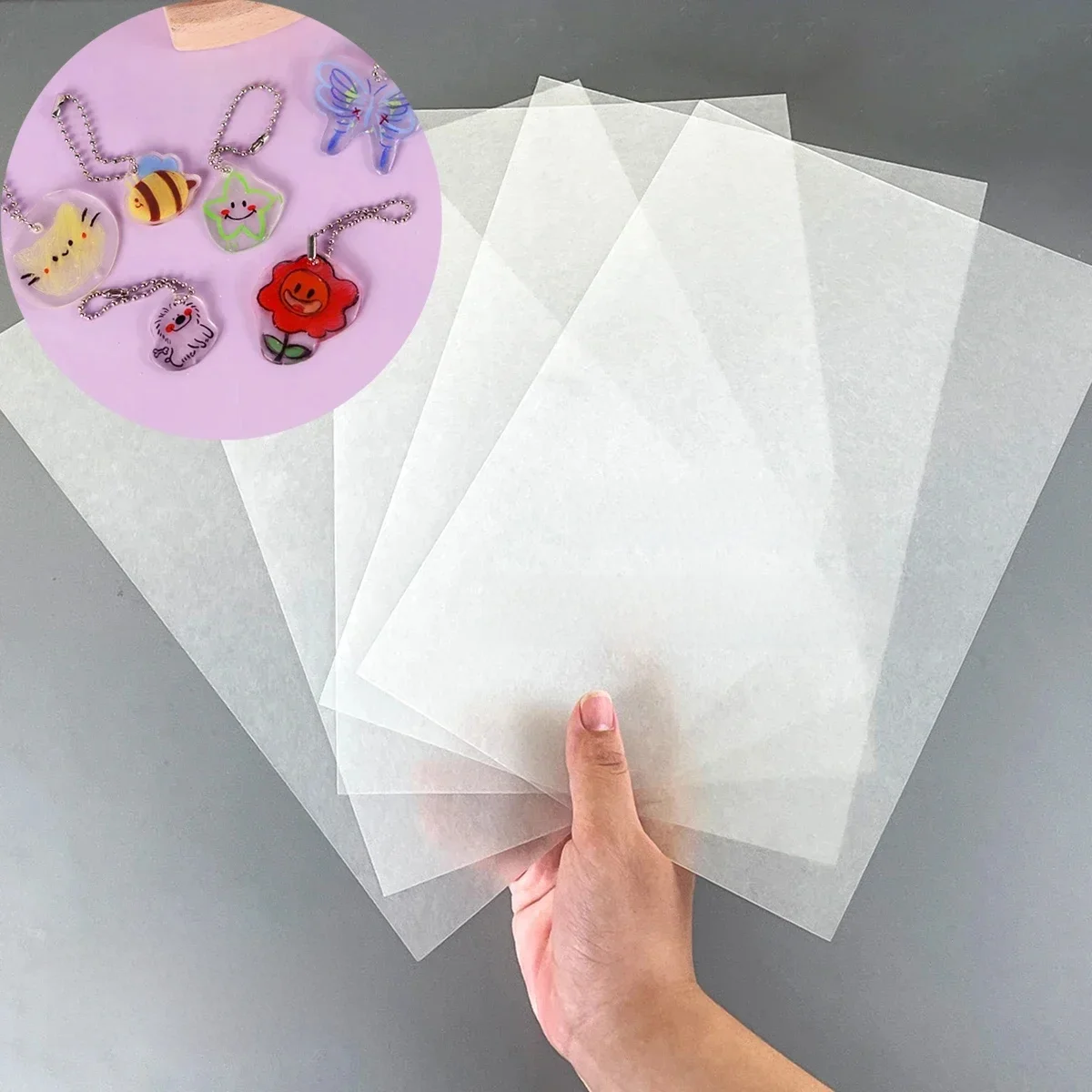 Feuilles de plastique thermorétractables amusantes, 5 pièces, feuilles translucides, Film d'art vierge rétractable pour bricolage, 14.5x20cm