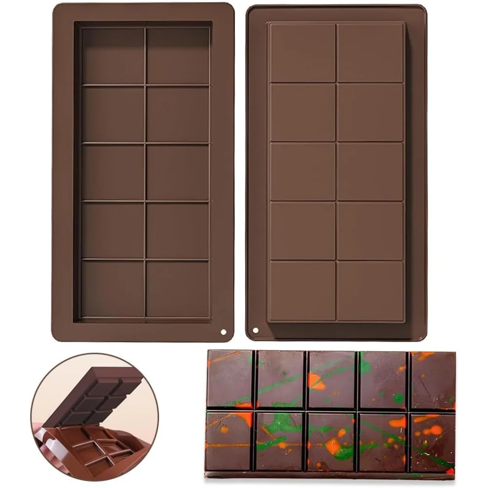 Silicone Molds, Chocolate Tray Molds, Spatula Non-Stick Silicone Chocolate Molds, Reusable Molds, Home Chocolate/Waffles/Nuts