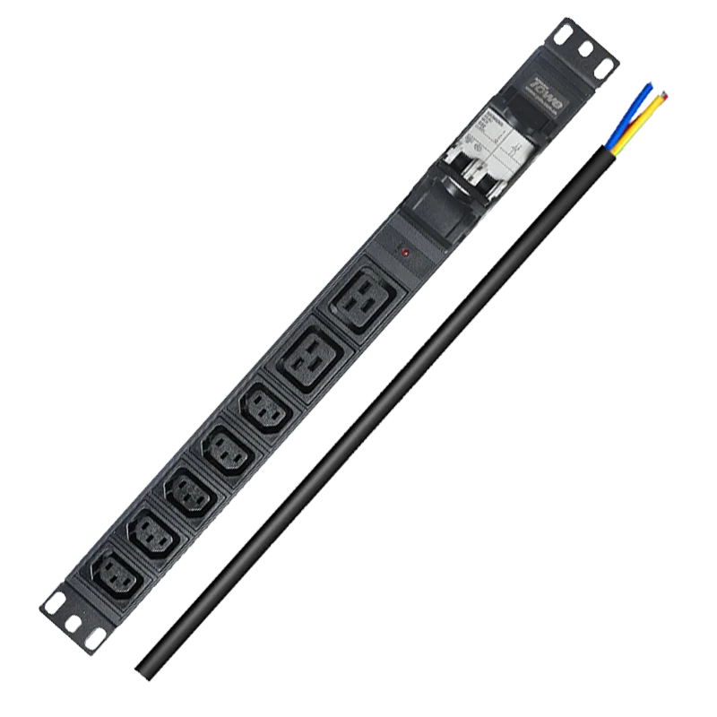 

1PC Towe 7 Way Horizontal PDU 5x C13+2x C19 Socket Outlets 32A Power Distribution Unit, with Air Circuit Breaker & 3m Power Cord