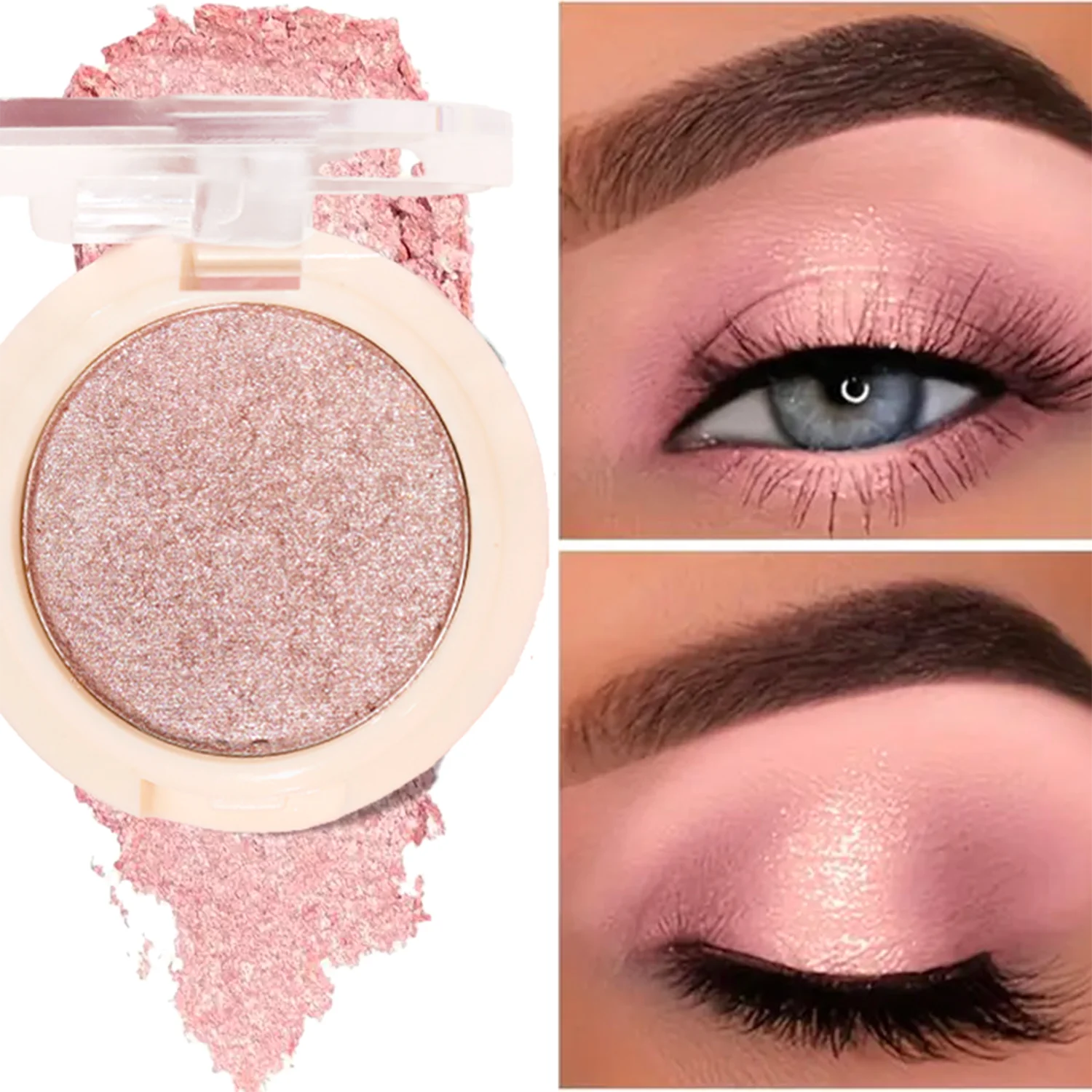 Ombretto monocolore: trucco opaco e luccicante, ad alto pigmento, illuminante, impermeabile, duraturo, morbido e naturale