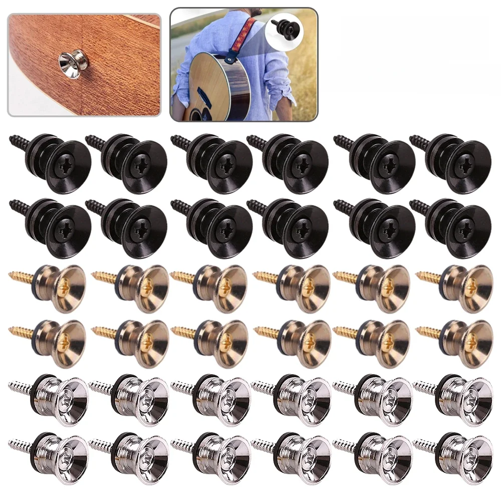 JEStrap-exacpilles de Verrouillage en Métal Anti-Alde, pour Basse Électrique Acoustique, Ukulele, 2 à 10 Pièces