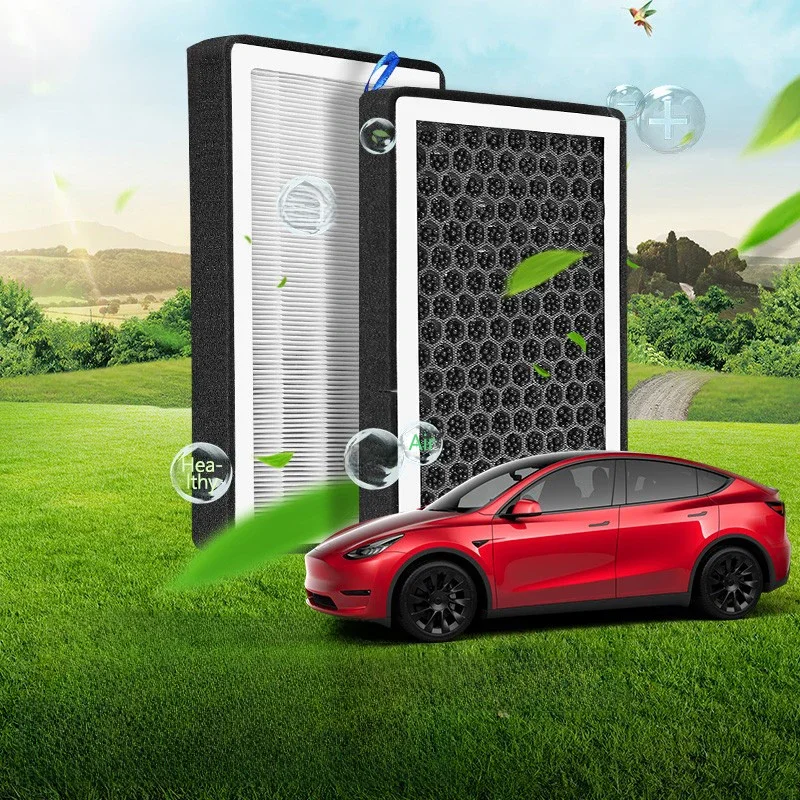 VASTZ Cabin Air Filter with Activated Carbon 2PCS 4PCS Vent HEPA Air Intake Filter Accessories Replacement for Tesla Model 3 Y