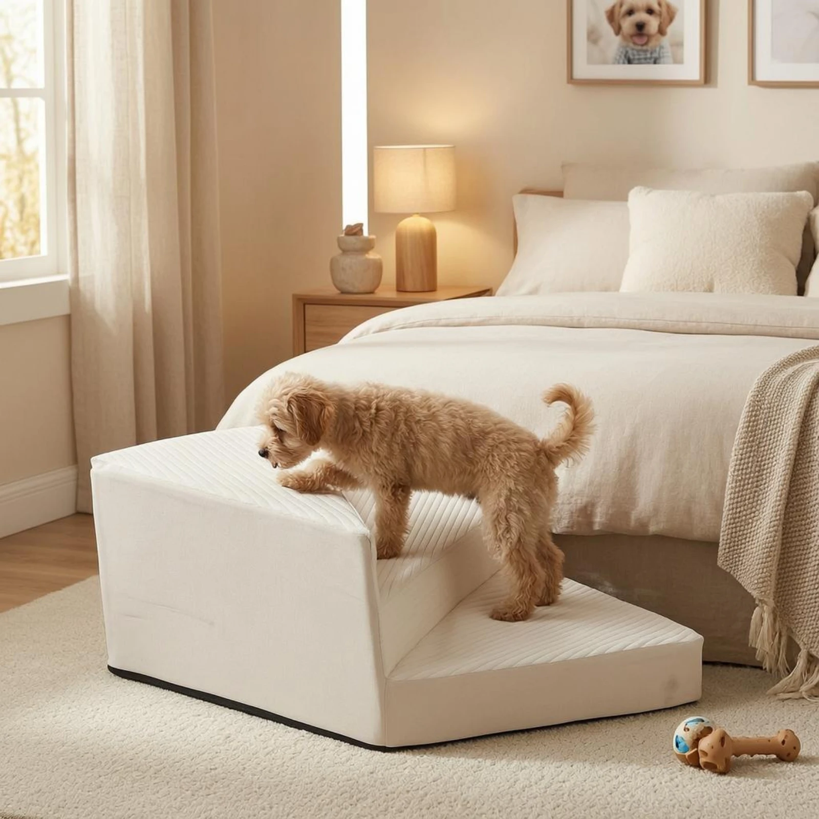 Cat Dog Ladder Pet Dog Ramp 3 Steps Stairs Puppy Stairs Pet Supplies Climbing Ramp Steps for Older Dogs and Pets With Joint Pain view 4
