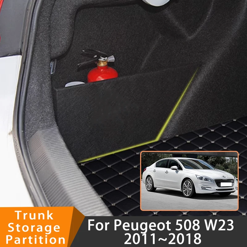 

Auto Accessories For Peugeot 508 W23 2011~2018 2012 2013 2014 Organizer Trunk Side Partition Trunk Interior Storage Box Parts