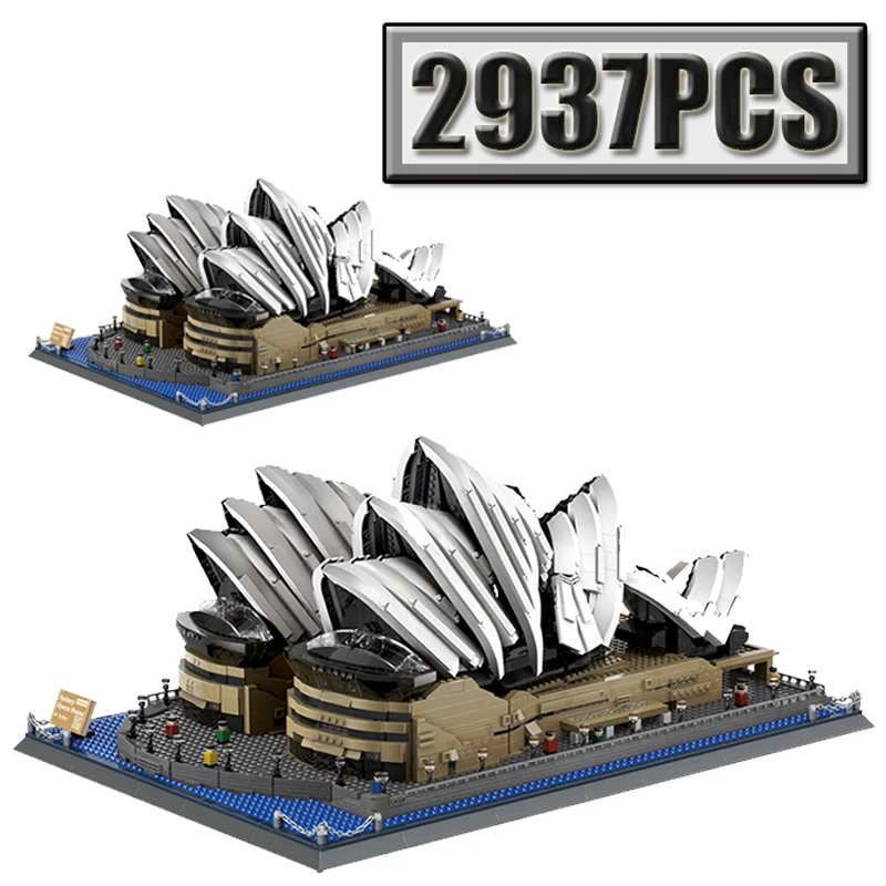 MOC 2937PCS Sydney Opera House Building Blocks Set Urban Street View Architecture DIY Model Puzzle Toy Gift for Adults