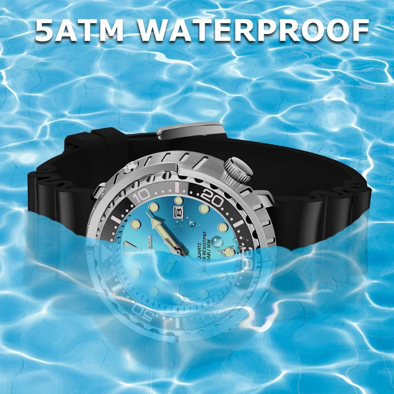 FOXBOX orologi da uomo 50M orologi impermeabili Top Brand Causal Fashion Man orologio da polso orologio al quarzo orologio sportivo per uomo reloj