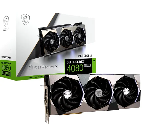 Original Msi GeForce RTX 4080 SUPER 16G SUPRIM X Computer Graphics Card 850W Power Supply Game Dual Fan New