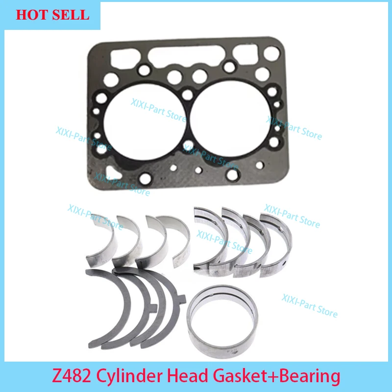 

Z482 For Kubota Main Con Rod Bearing Thrust Full Gasket Kit Set Z482-0 Engine WIth Cylinder Head Gasket Overhaul Rebuild Kit