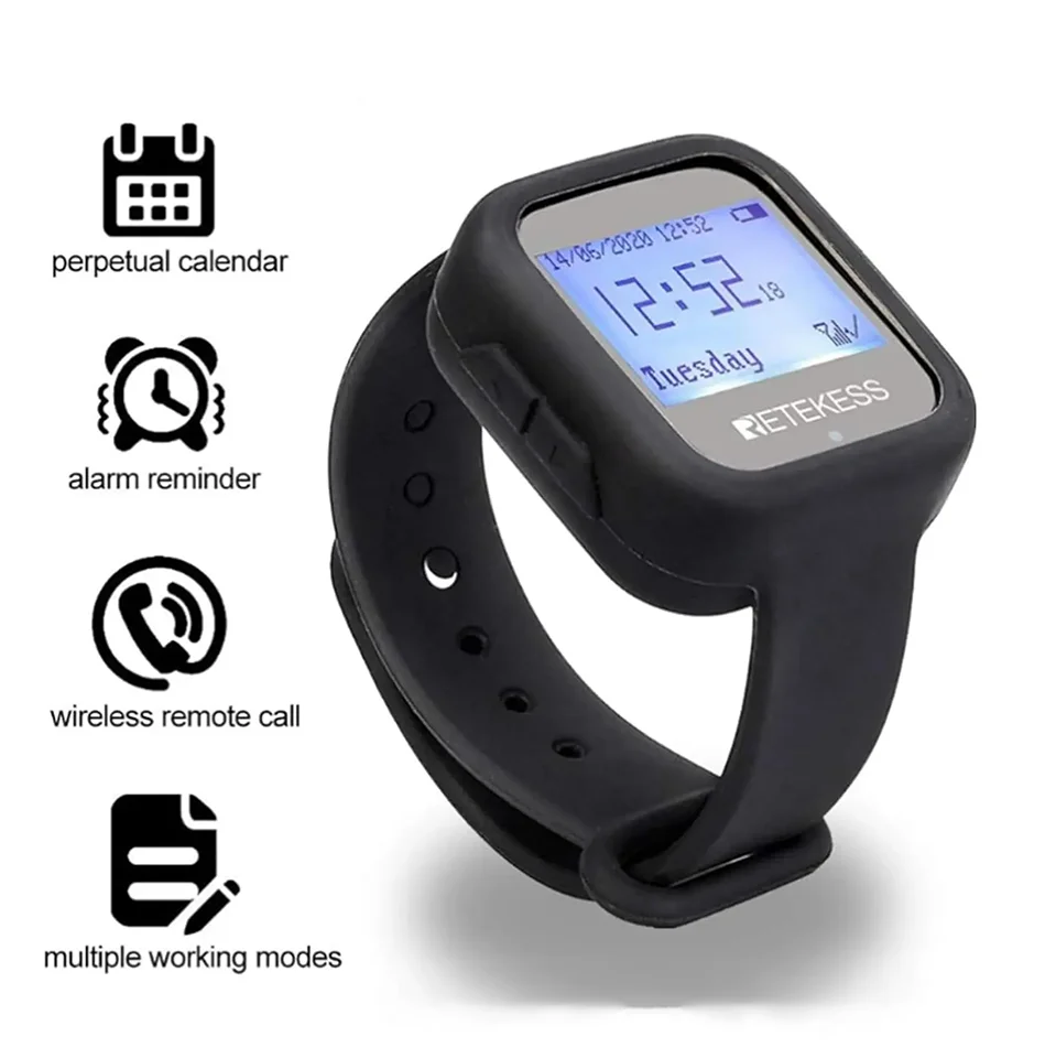 Waterproof Dustproof Watch Receiver Long Distance For Wireless Calling System Waiter Restaurant Equipment Cafe Office Customer