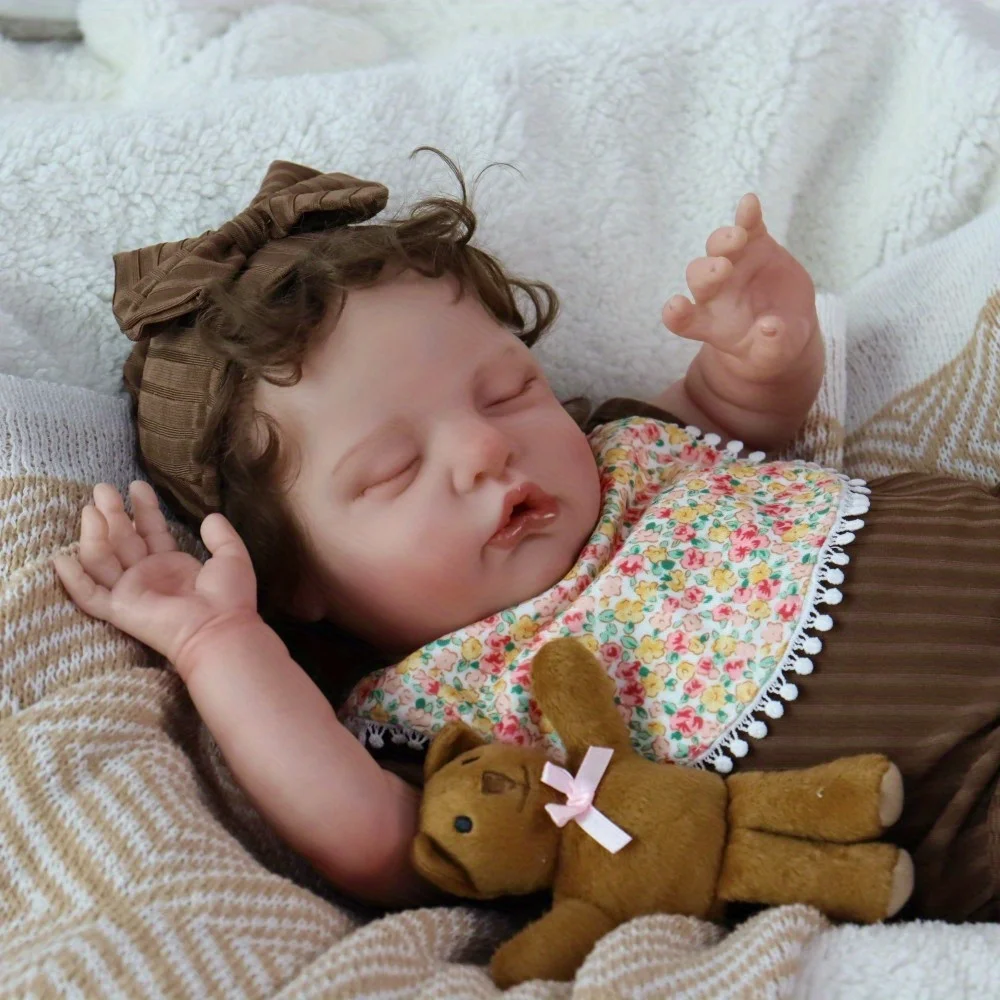 Levensechte herboren babypoppen - 22 inch schattige zachte vinyl realistische babypop, draagbare echte babypoppen (ALLEEN POP / GEEN ACCESSOES)
