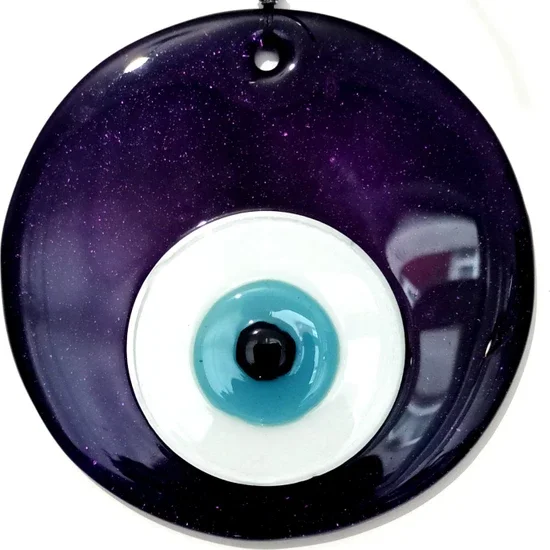 Mixperi Purple Color Handmade Evil Eye Beads Glass Wall Ornament Souvenirs