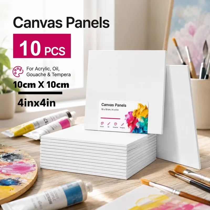 5/10Pcs Canvas Boards for Painting Cotton Blank Primed Art Canvas Panels for Oil Acrylic Watercolor Gouache Painting Art Supplie