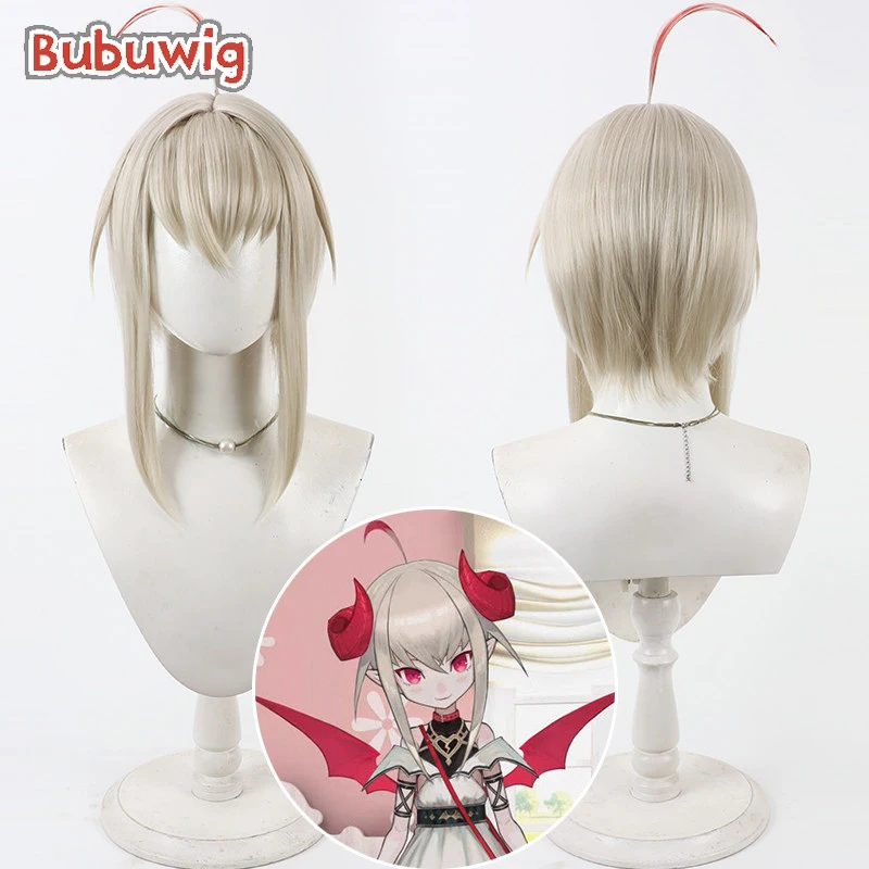

Bubuwig Synthetic Hair Makaino Ririmu Cosplay Wigs Virtual YouTuber Makaino Ririmu Light Brown Mixed Red Wig Heat Resistant